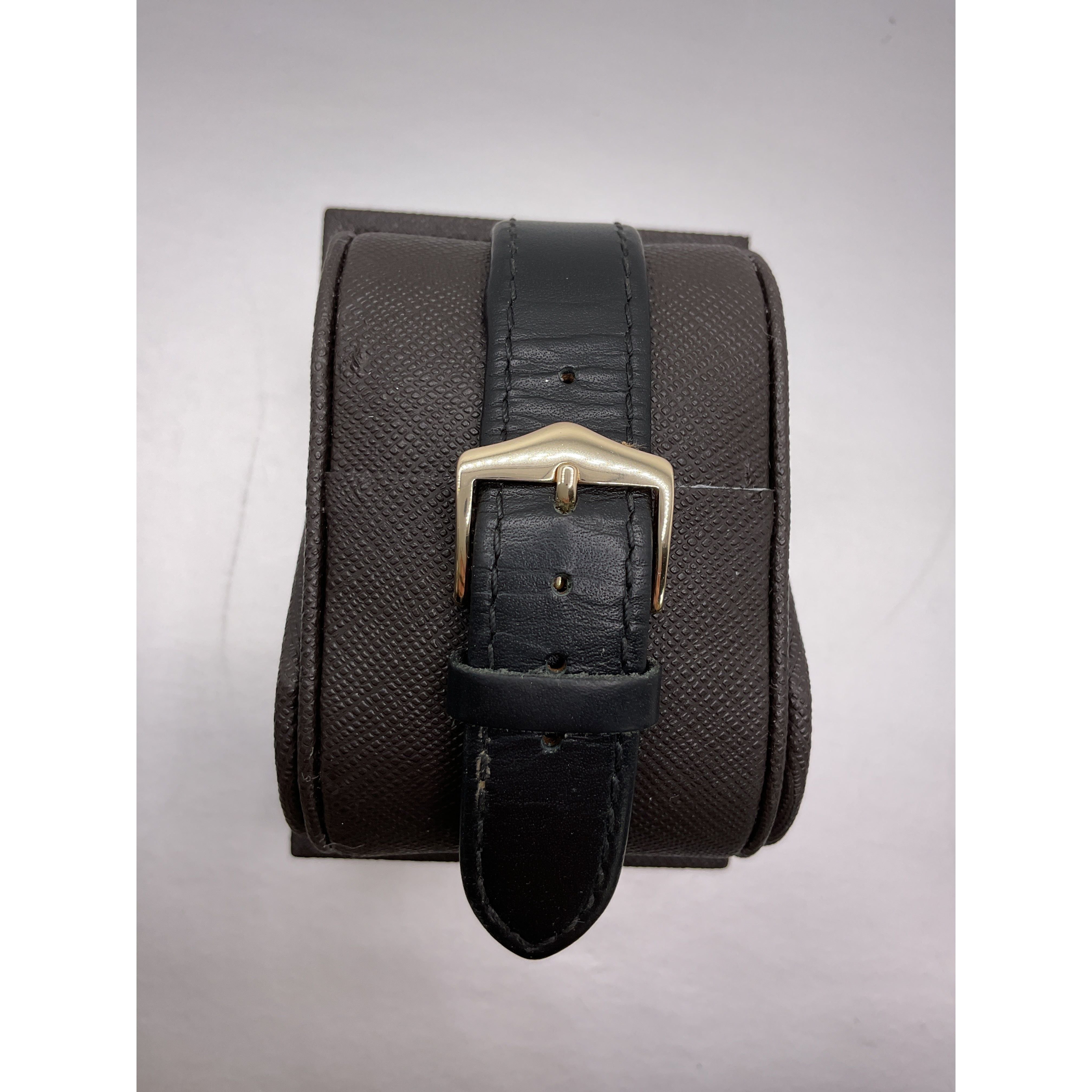 Movado Men's Gentry Black Dial Black Calfskin Strap Watch 84.N2