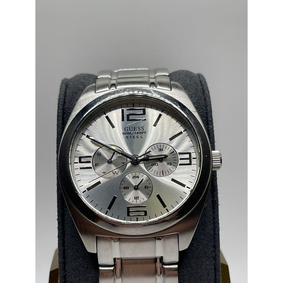 Guess Men's Steel Silver Tone Dial Silver Tone Bracelet Watch G10167G