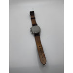 Heuer Men’s Carrera Silver Dial Brown Leather & Stainless Steel Strap Vintage Watch 2447T
