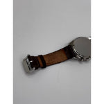 Heuer Men’s Carrera Silver Dial Brown Leather & Stainless Steel Strap Vintage Watch 2447T