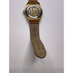 Invicta Specialty Yellow Gold Dial Brown Leather Strap Mechanical Men's Watch 17186