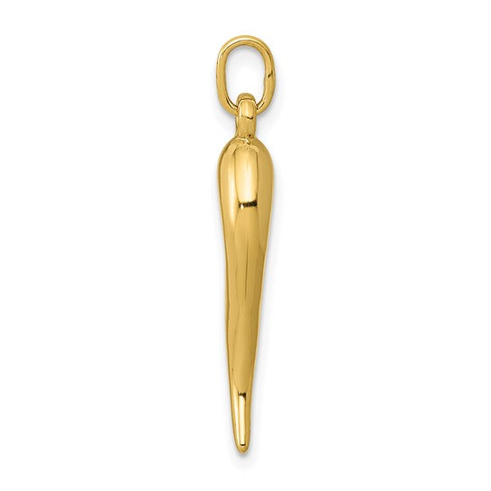 14k 3-D Italian Horn Pendant QGC3040
