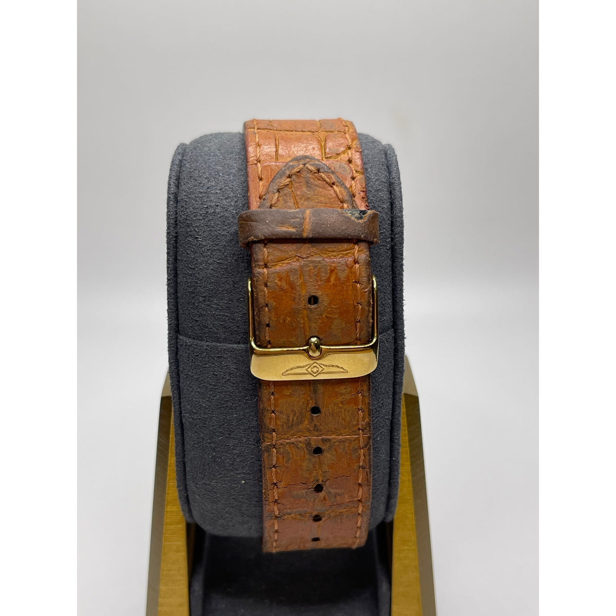 Invicta Specialty Yellow Gold Dial Brown Leather Strap Mechanical Men's Watch 17186