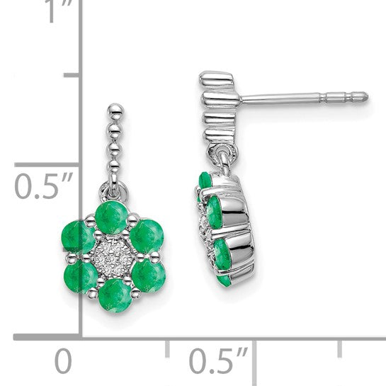 QGEM7191-EM-005-WA 14k White Gold Emerald and Diamond Earrings