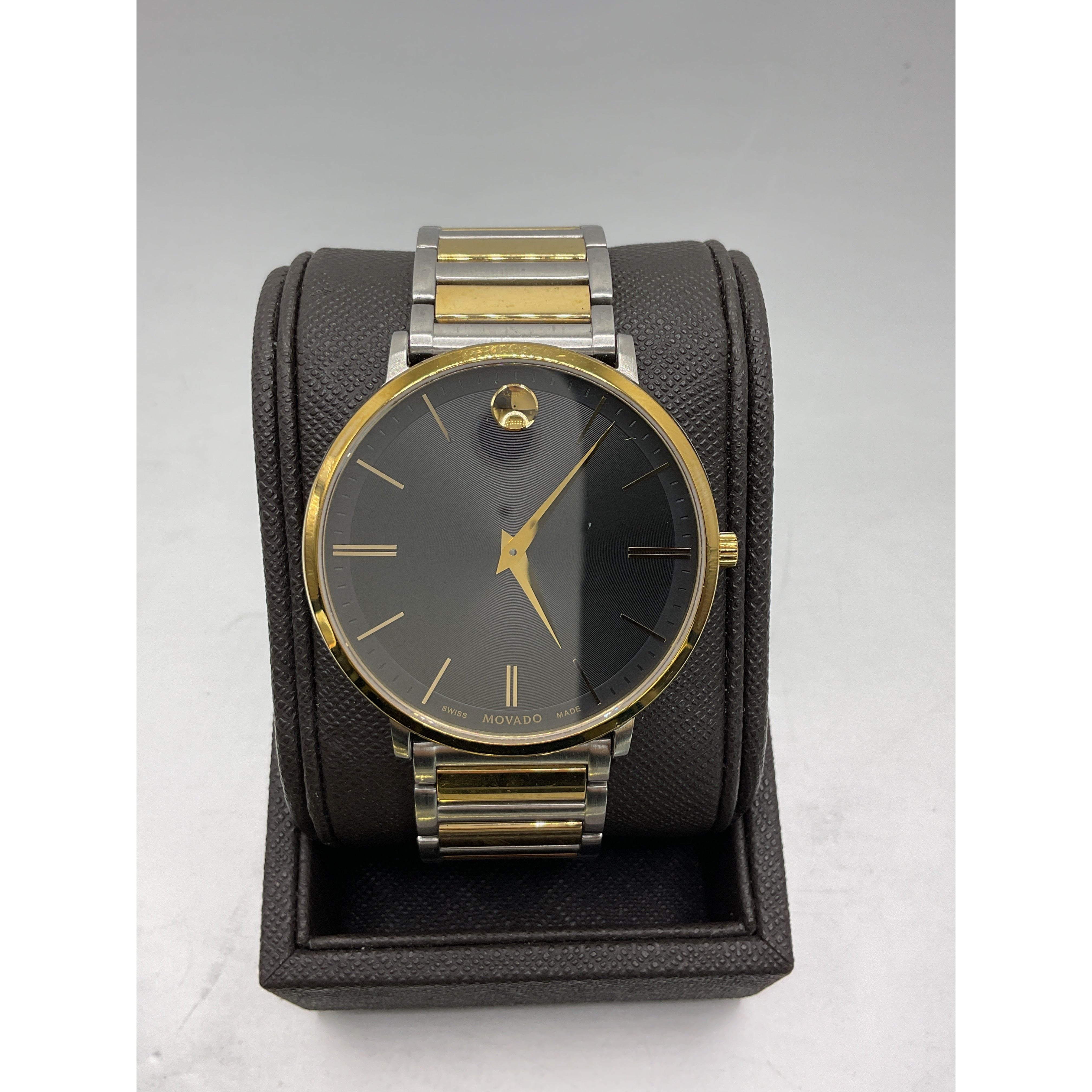 ストライクマスター ゴールド シルバー 2セット Movado Ultraslim Men's Two Tone Stainless Steel Watch 0607169