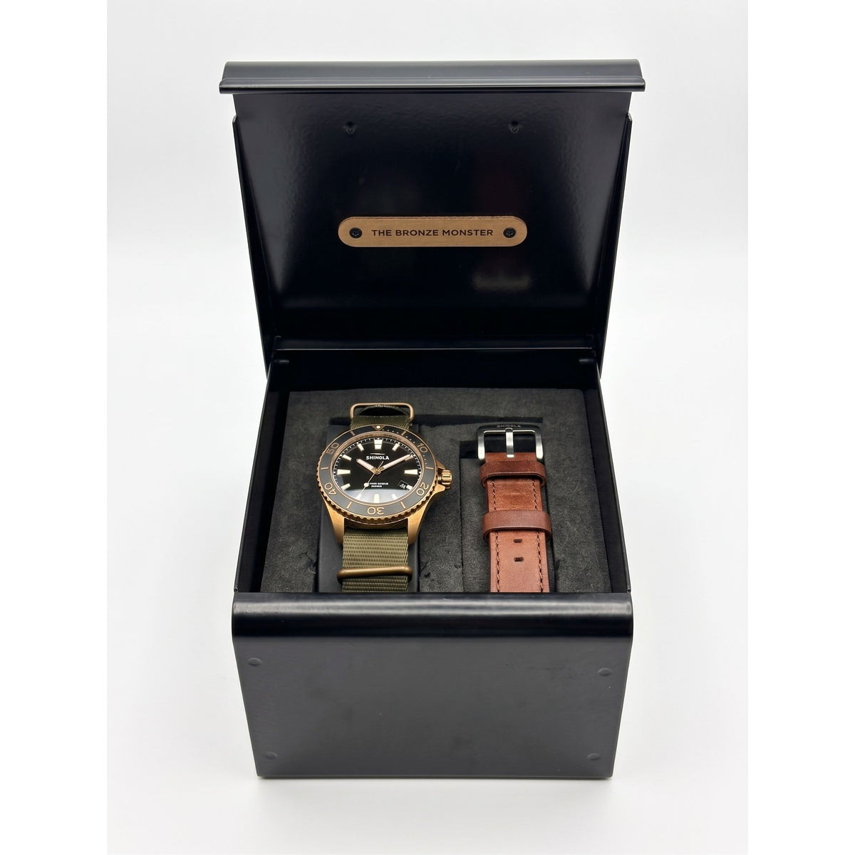Shinola The Bronze Monster Automatic Black Dial Men's Watch S0120161956-1