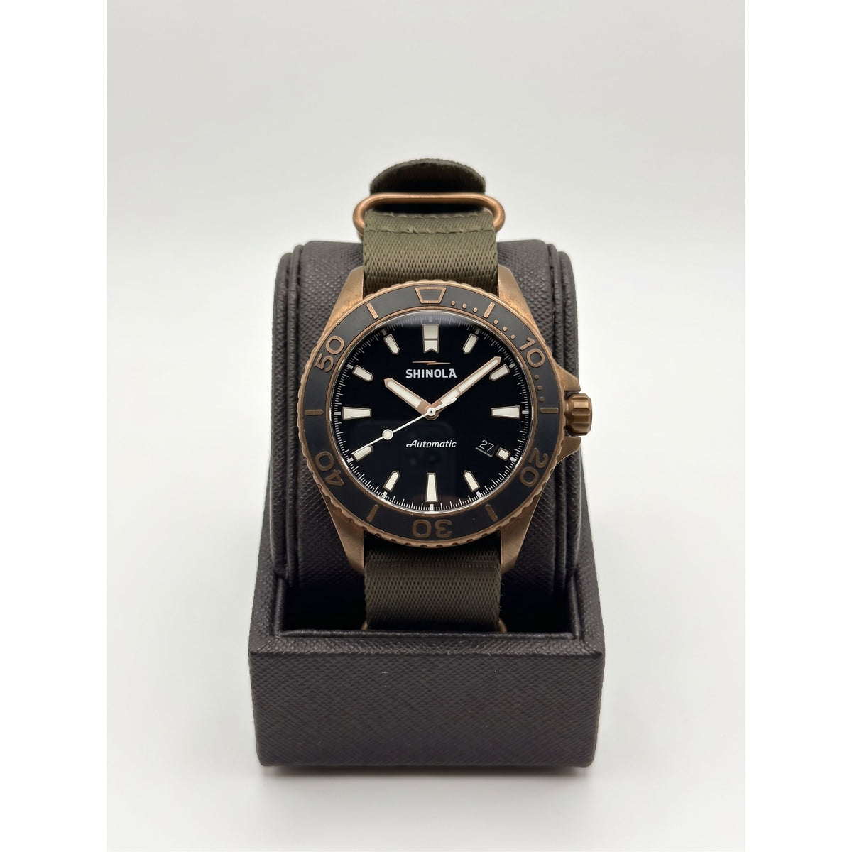 Shinola The Bronze Monster Automatic Black Dial Men's Watch S0120161956-1