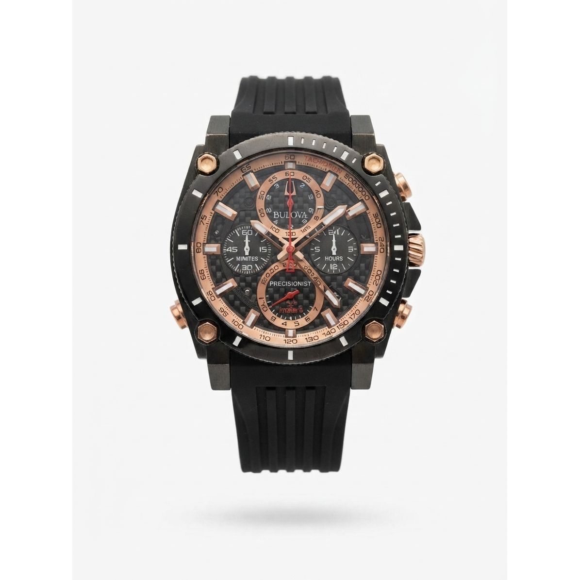 Bulova Precisionist High Precision Quartz Chronograph Black Dial Men's Watch 98B181 Preowned