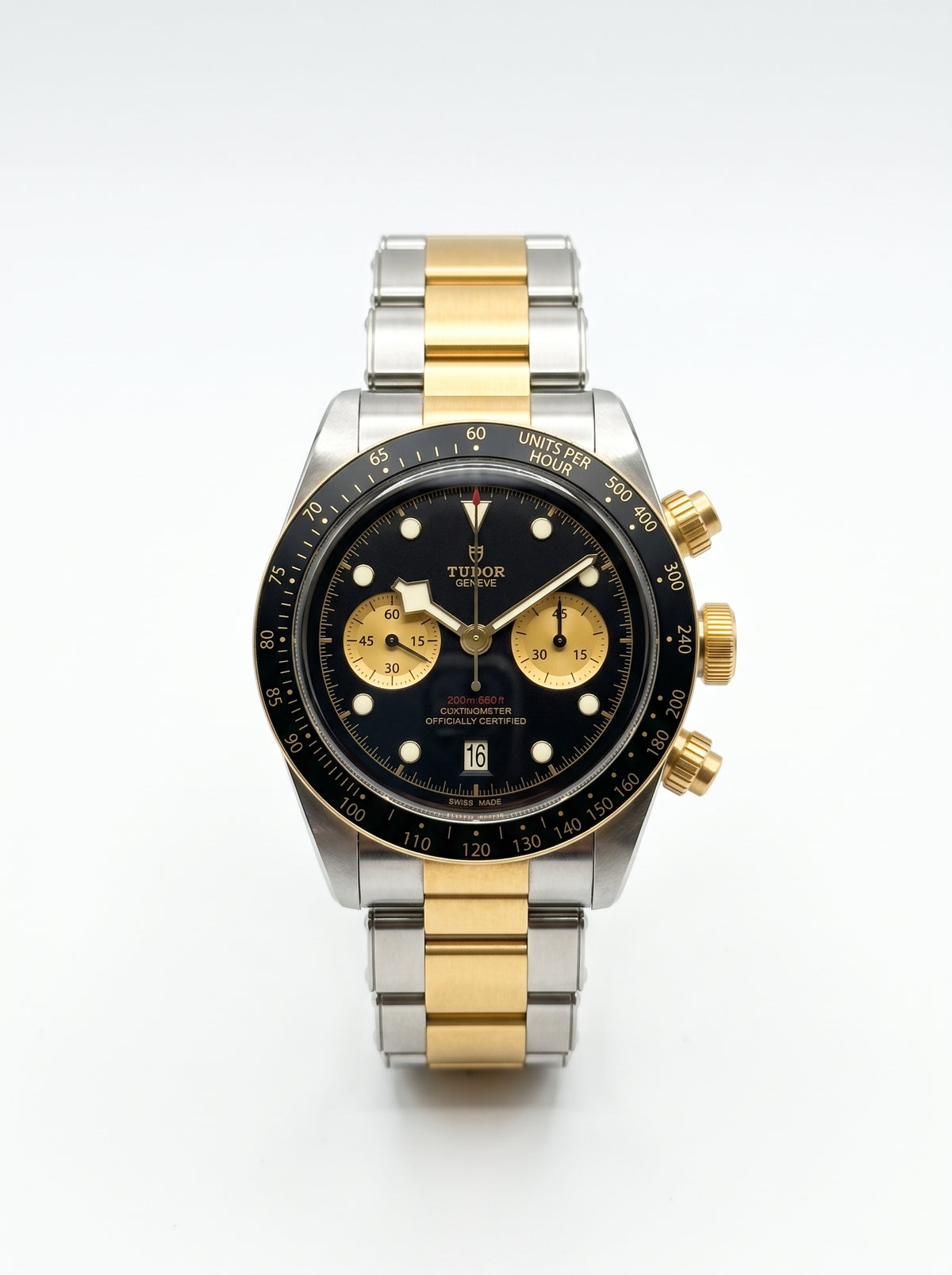 Tudor Black Bay Chrono S&G Black Dial 18K YG/SS Men's Watch M79363N-0001