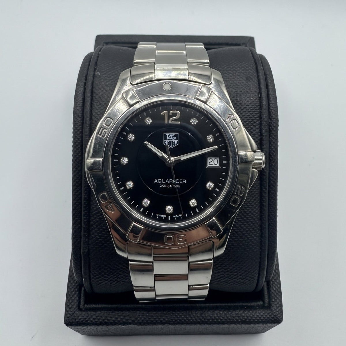 Tag Heuer Aquaracer Diamond Black Dial Stainless Steel Ladies Watch WAF111C / WAF111C.BA0810