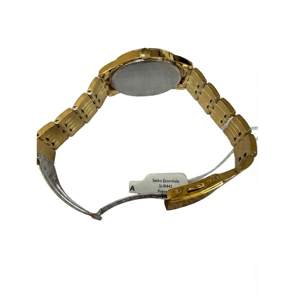 Seiko Essentials Yellow Gold Dial Men's Watch SUR442 Preowned