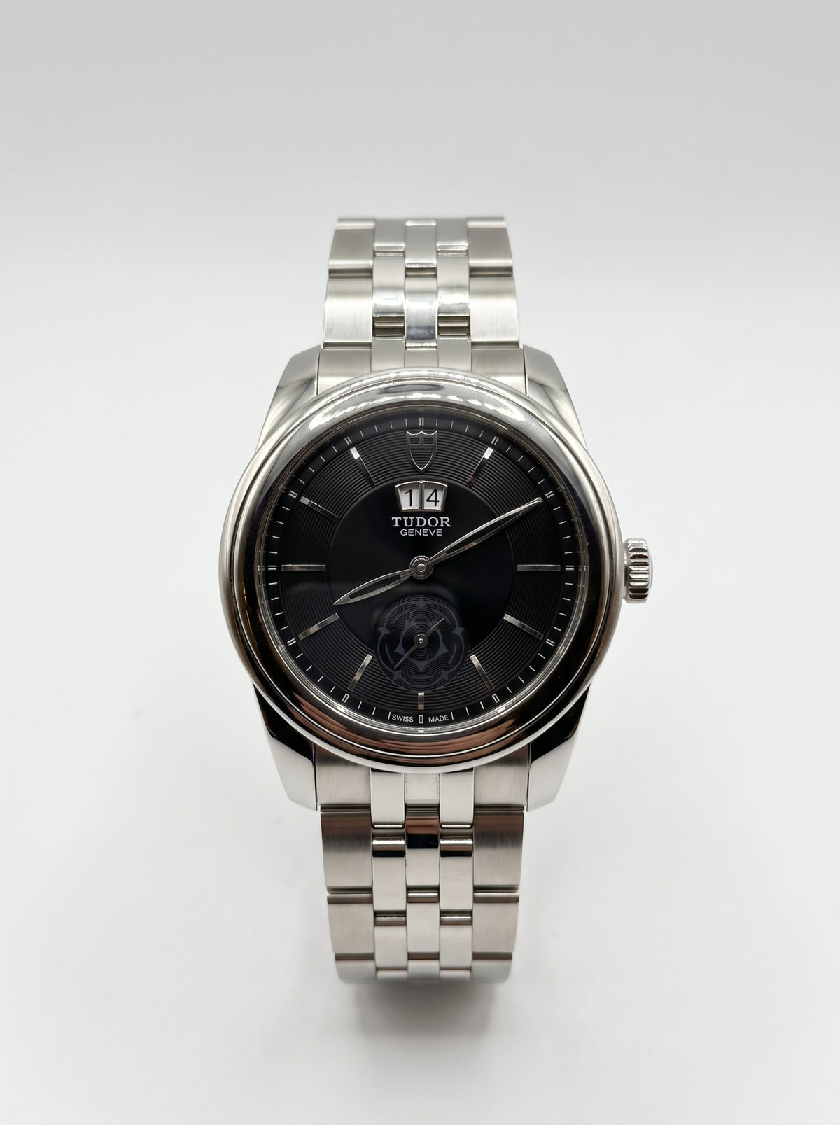 Tudor Glamour Double Date 42mm Gray Dial Stainless Steel Men's Watch 57000