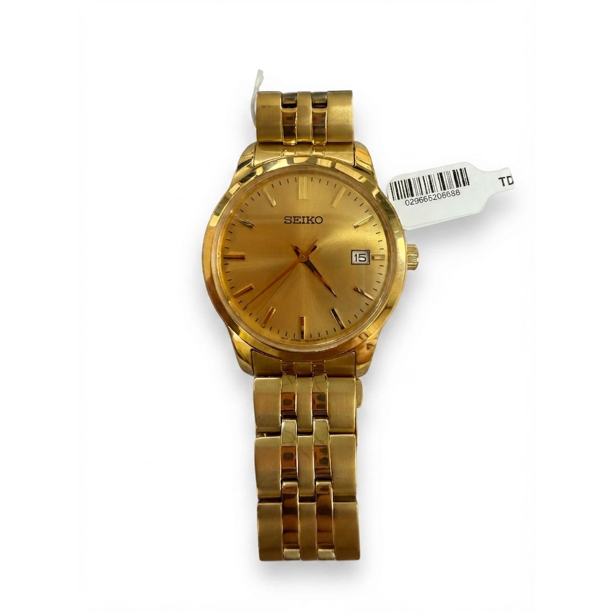 Seiko Essentials Yellow Gold Dial Men's Watch SUR442 Preowned