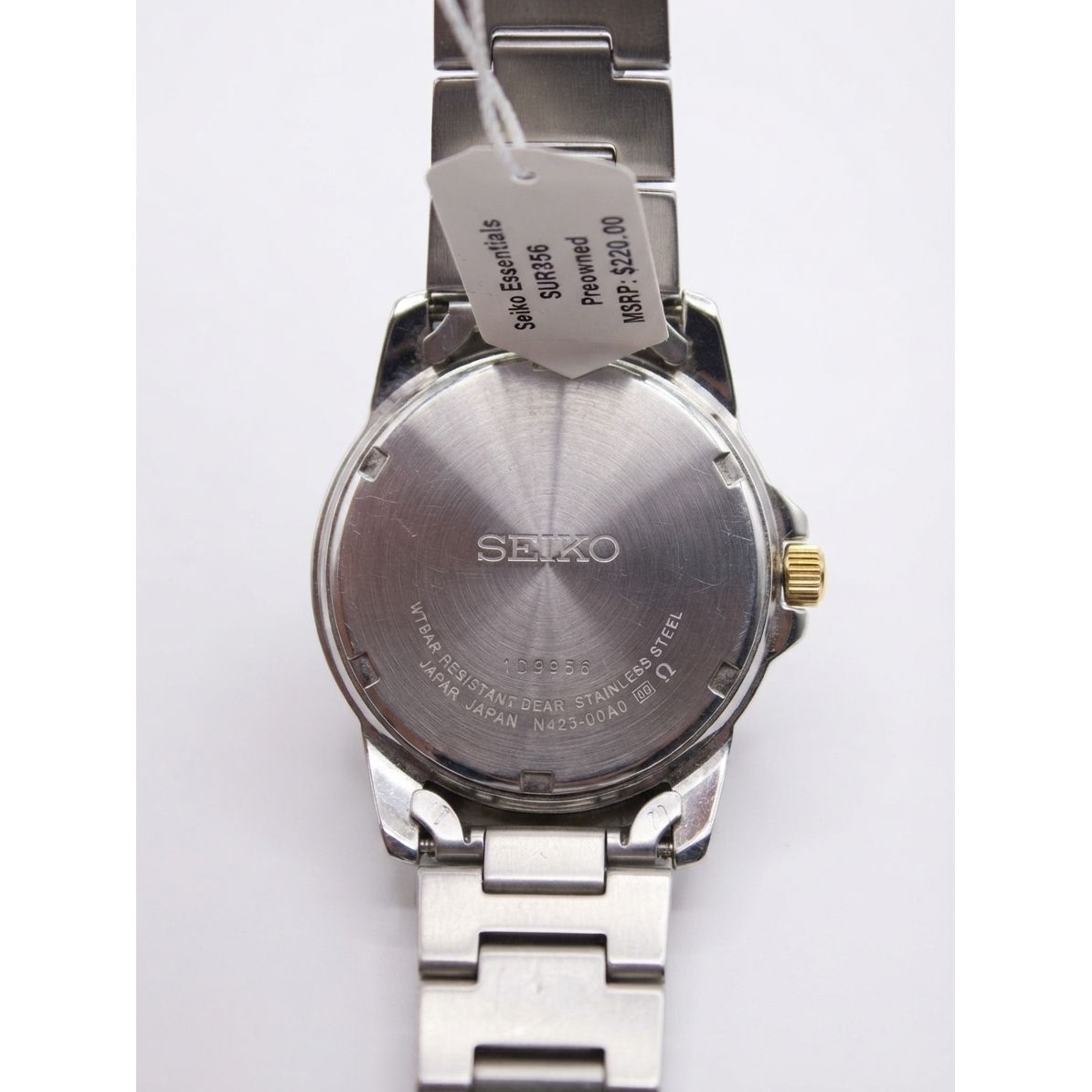 Seiko Essentials Two-Tone Gray Sunray Dial Men's Watch SUR356 Preowned
