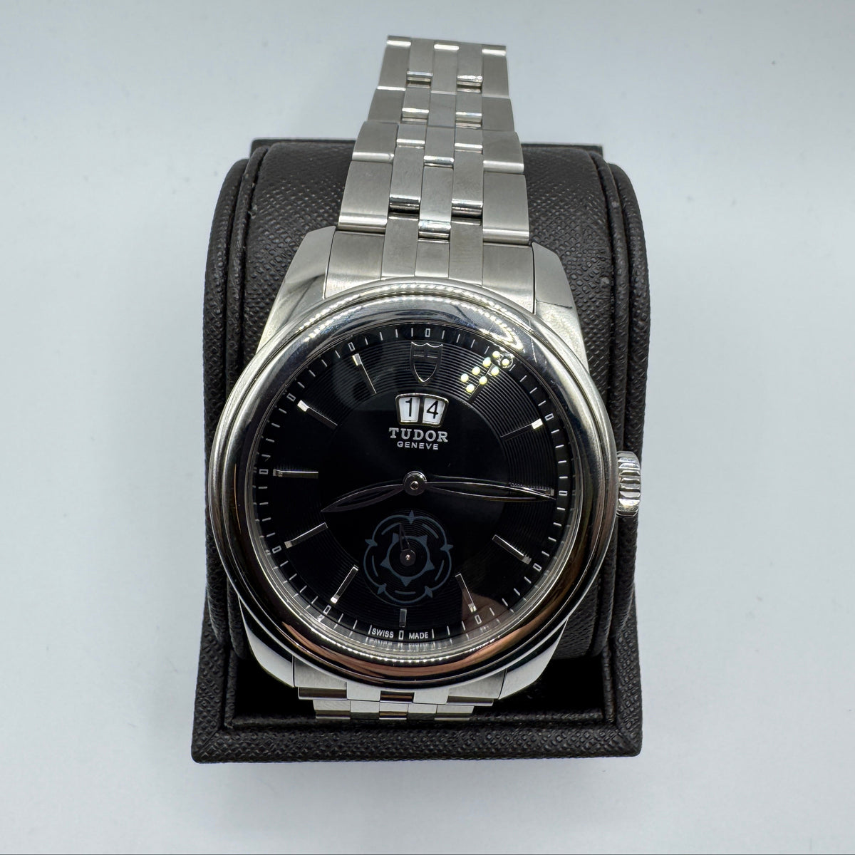 Tudor Glamour Double Date 42mm Gray Dial Stainless Steel Men's Watch 57000