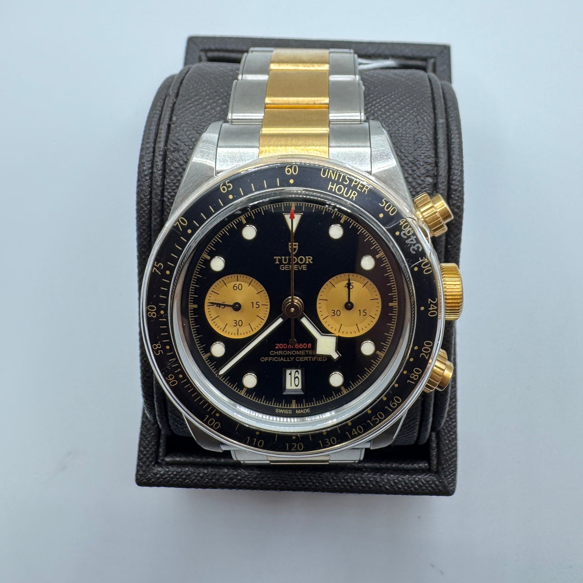 Tudor Black Bay Chrono S&G Black Dial 18K YG/SS Men's Watch M79363N-0001