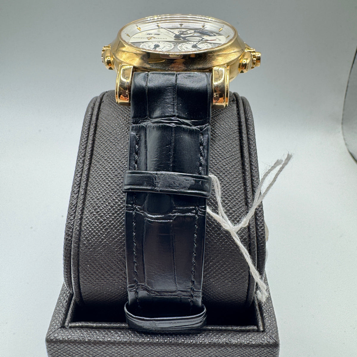 Ulysse Nardin Sonata Dual Time Alarm 42mm Black Leather Men's Watch 666-88