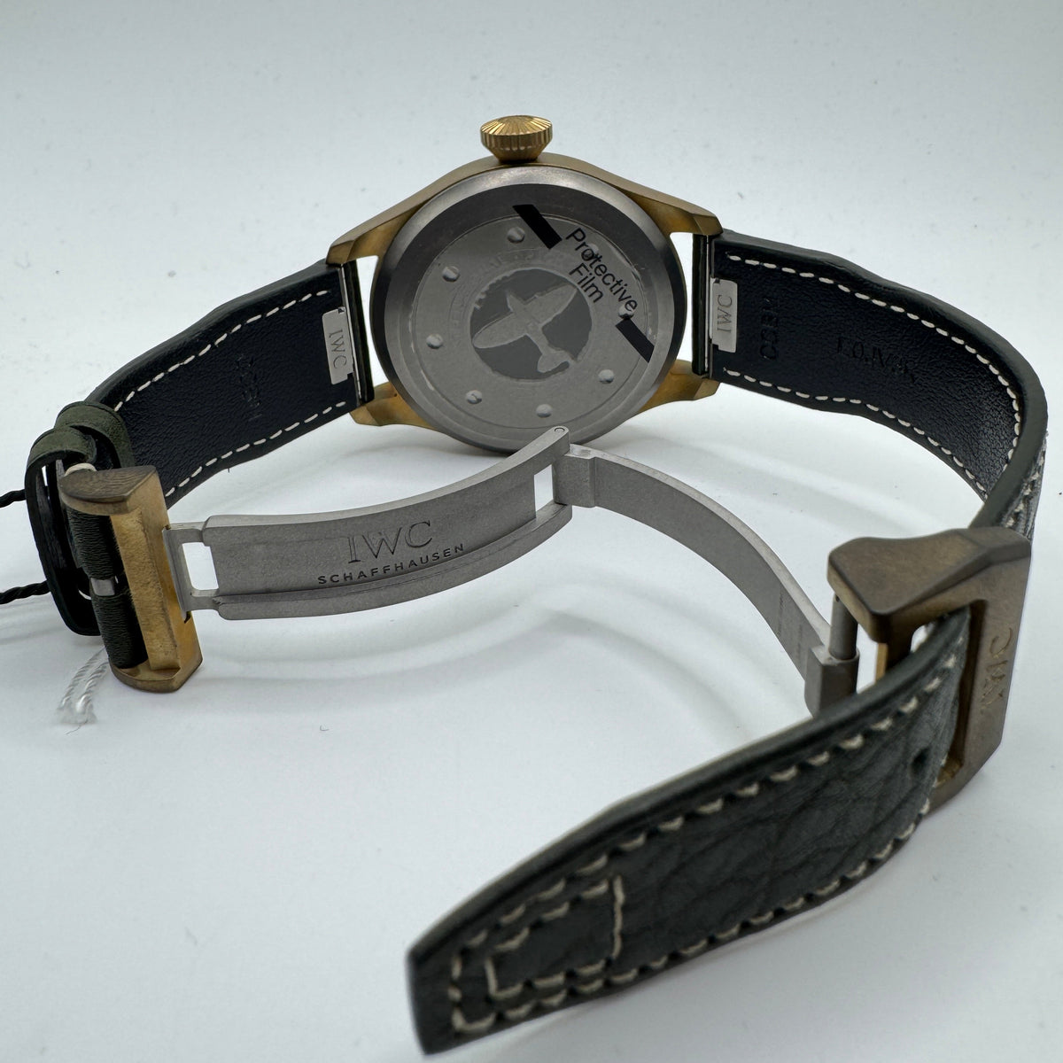 IWC Big Pilot's 43 Spitfire Automatic Green Dial Leather Watch IW329702