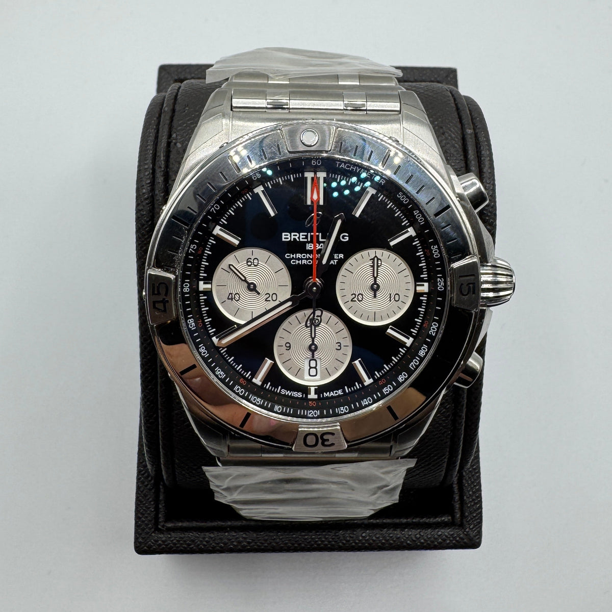 Breitling Chronomat B01 42 Black Dial Stainless Steel Men's Watch AB0134101B1A1