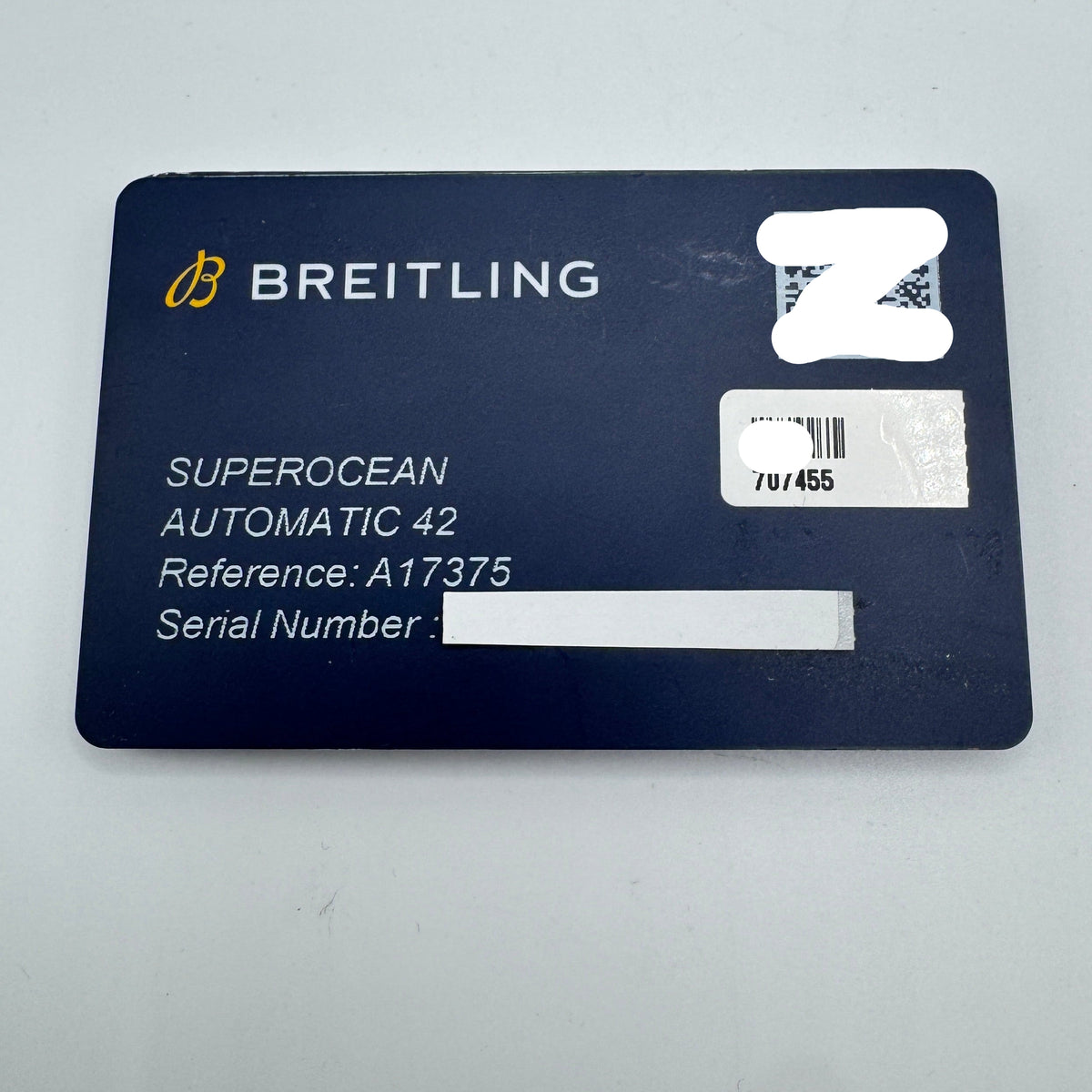 Breitling Superocean Automatic 42 Blue Rubber Strap Watch A17375E71G1S1 / A17375