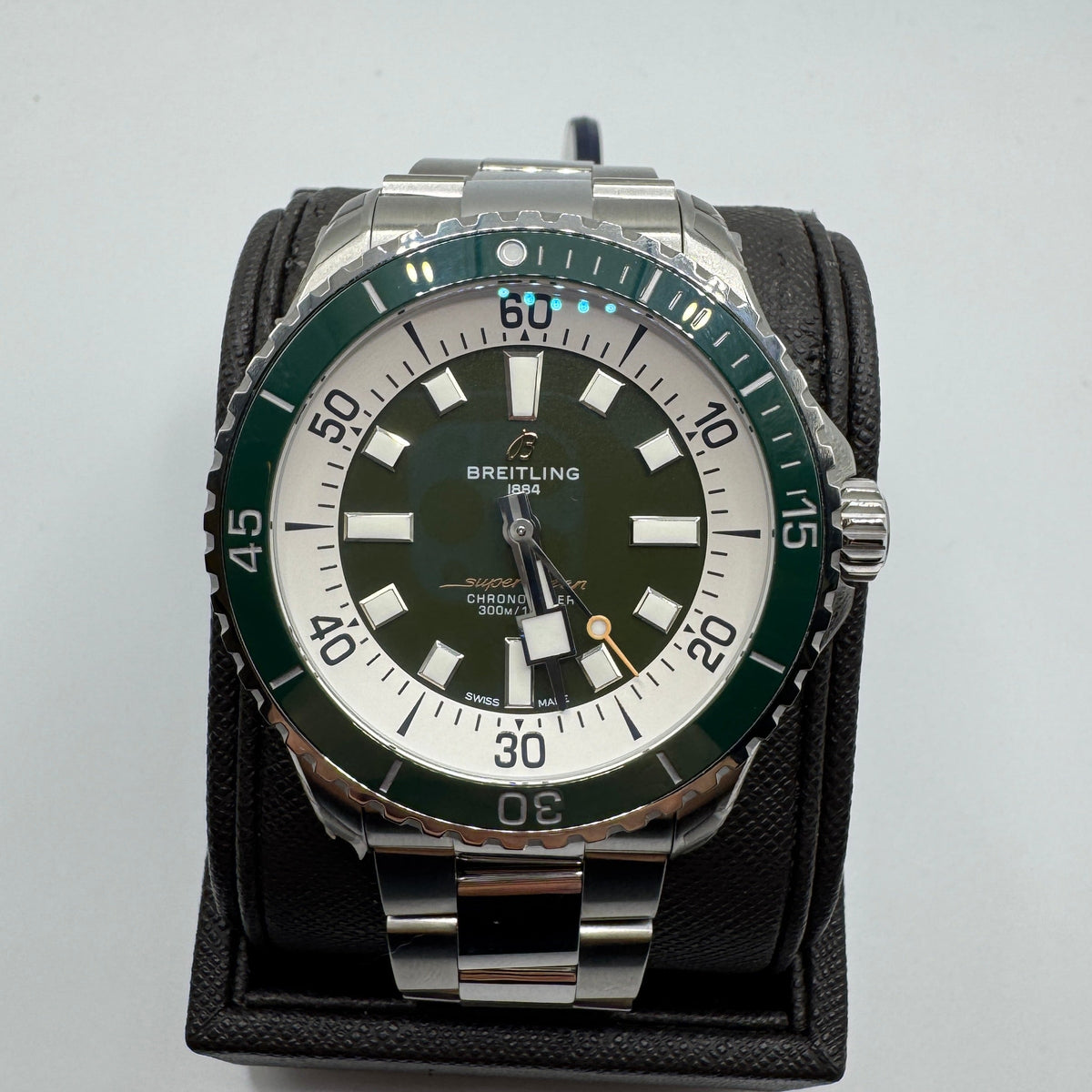 Breitling Superocean Automatic 44 Green Dial Stainless Steel Watch A17376A31L1A1 / A17376