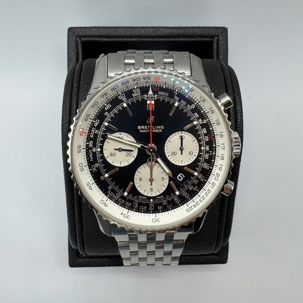 Breitling Navitimer B01 Chronograph 43 Black Dial Stainless Steel Watch AB0121211B1A1