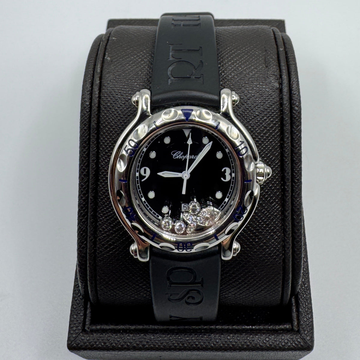 Chopard Happy Sport Floating Fish Diamond Rubber Strap Watch 8236