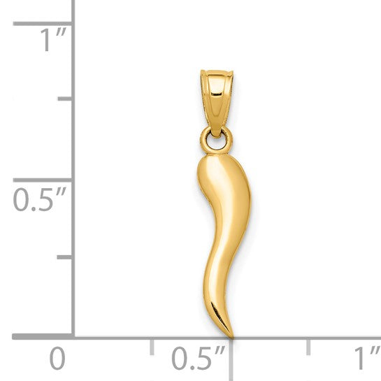 QGK5926 14k Italian Horn Pendant