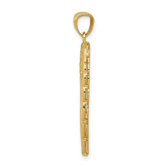 14K Yellow Angel Wing Charm Pendant P060