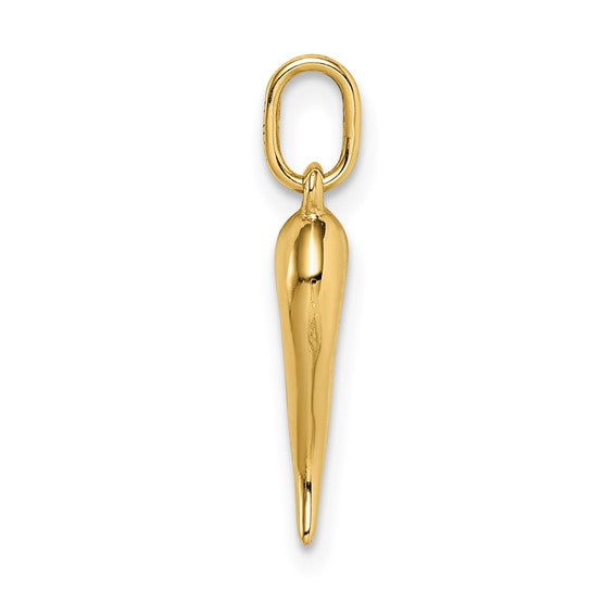 QGK6390 14k Hollow Italian Horn Pendant