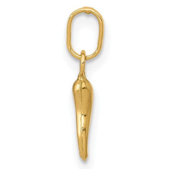 QGXCH117 14k 3-D Italian Horn Charm