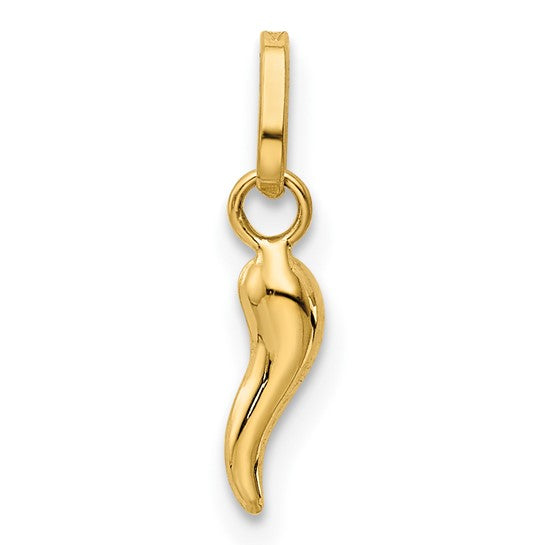QGXCH117 14k 3-D Italian Horn Charm
