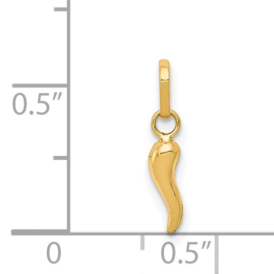 QGXCH117 14k 3-D Italian Horn Charm
