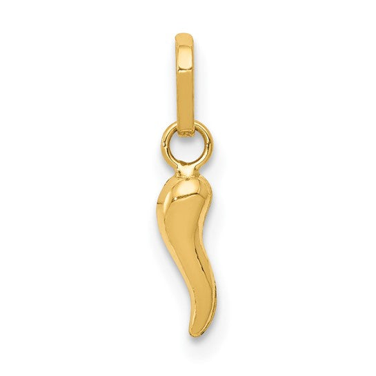 QGXCH117 14k 3-D Italian Horn Charm