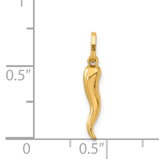 14k 3-D Italian Horn Charm QGXCH118