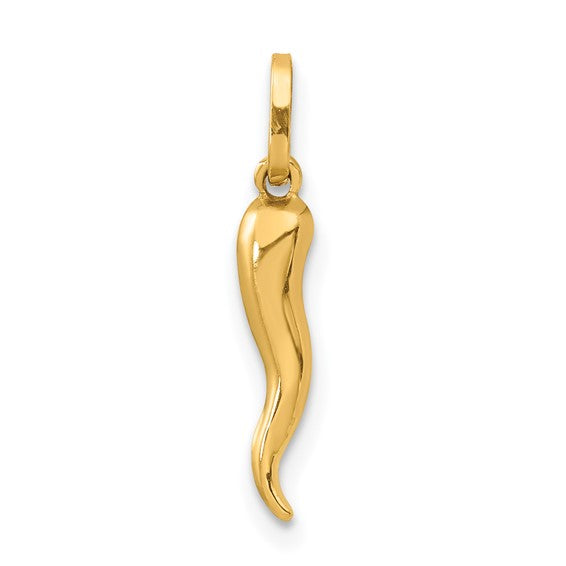 14k 3-D Italian Horn Charm QGXCH118