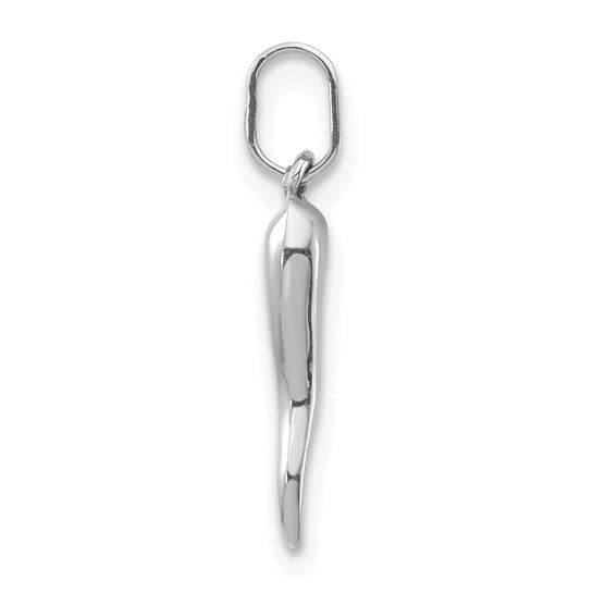 QGXCH118W 14k White Gold 3-D Italian Horn Charm