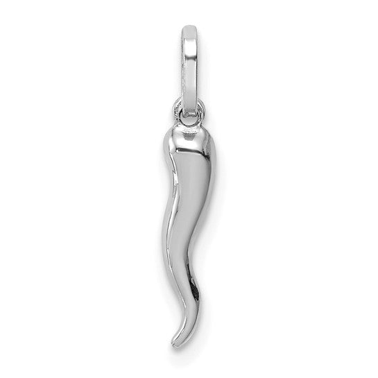 QGXCH118W 14k White Gold 3-D Italian Horn Charm
