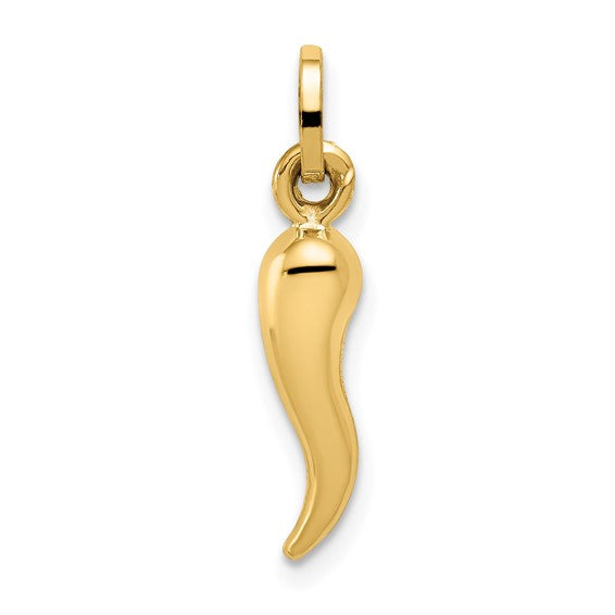 QGYC1094 14k Hollow Italian Horn Charm