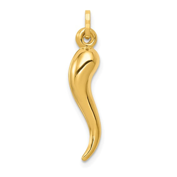 QGYC1095 14k Hollow 3-D Italian Horn Charm