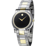 Movado Men's Black Dial Two Tone Stainless Steel Bracelet Quartz Watch 0605107