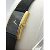 Movado Ladies Eliro Rectangle Black Dial Black Leather Strap Watch 0601906