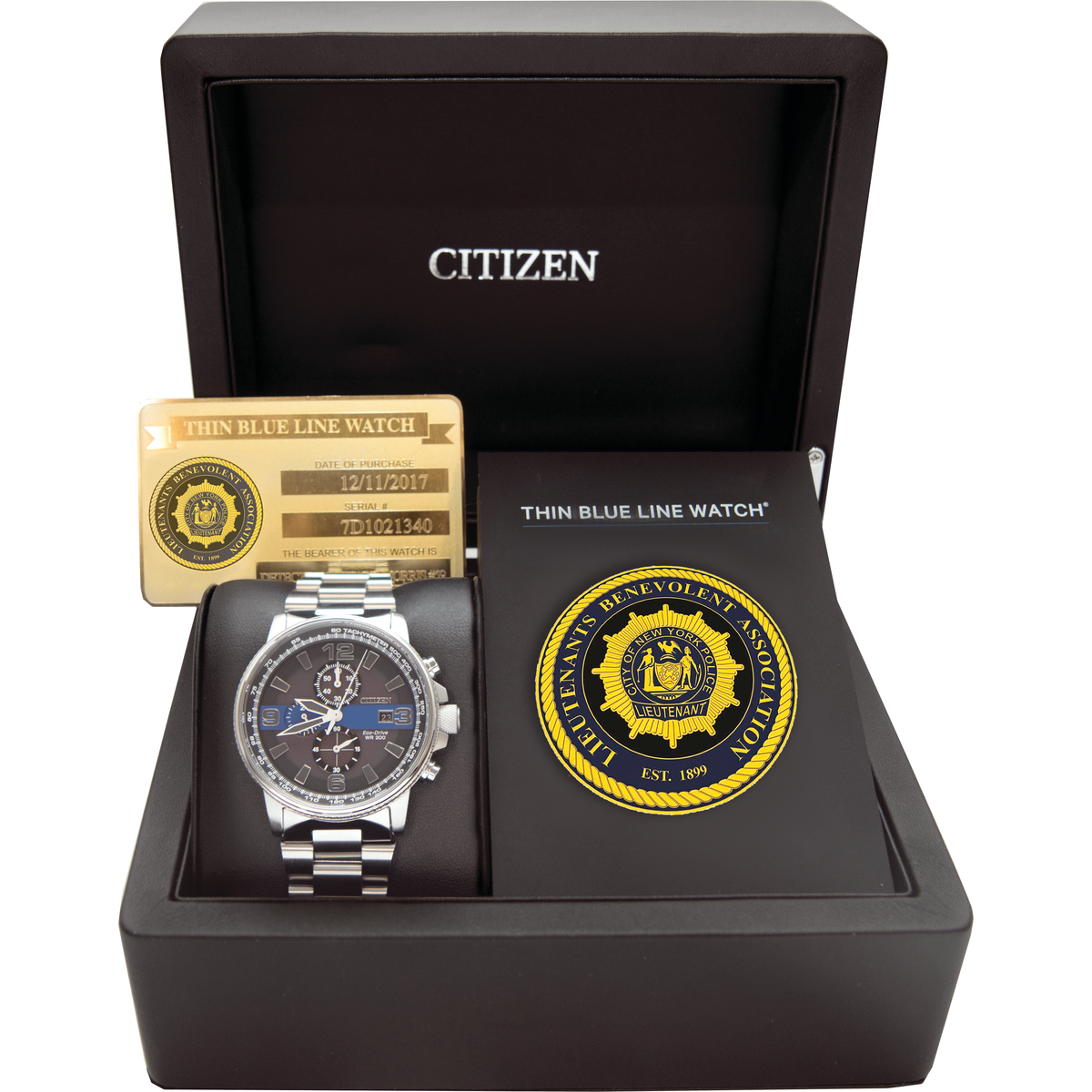 Citizen Men's Lieutenant's Benevolent Association Chronograph 200M WR Eco Drive CA0291-LBA