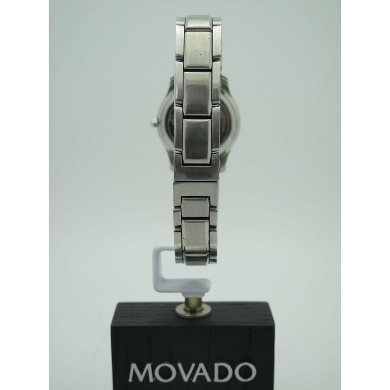 Movado Ladies Black Dial Stainless Steel Bracelet Watch 0604061