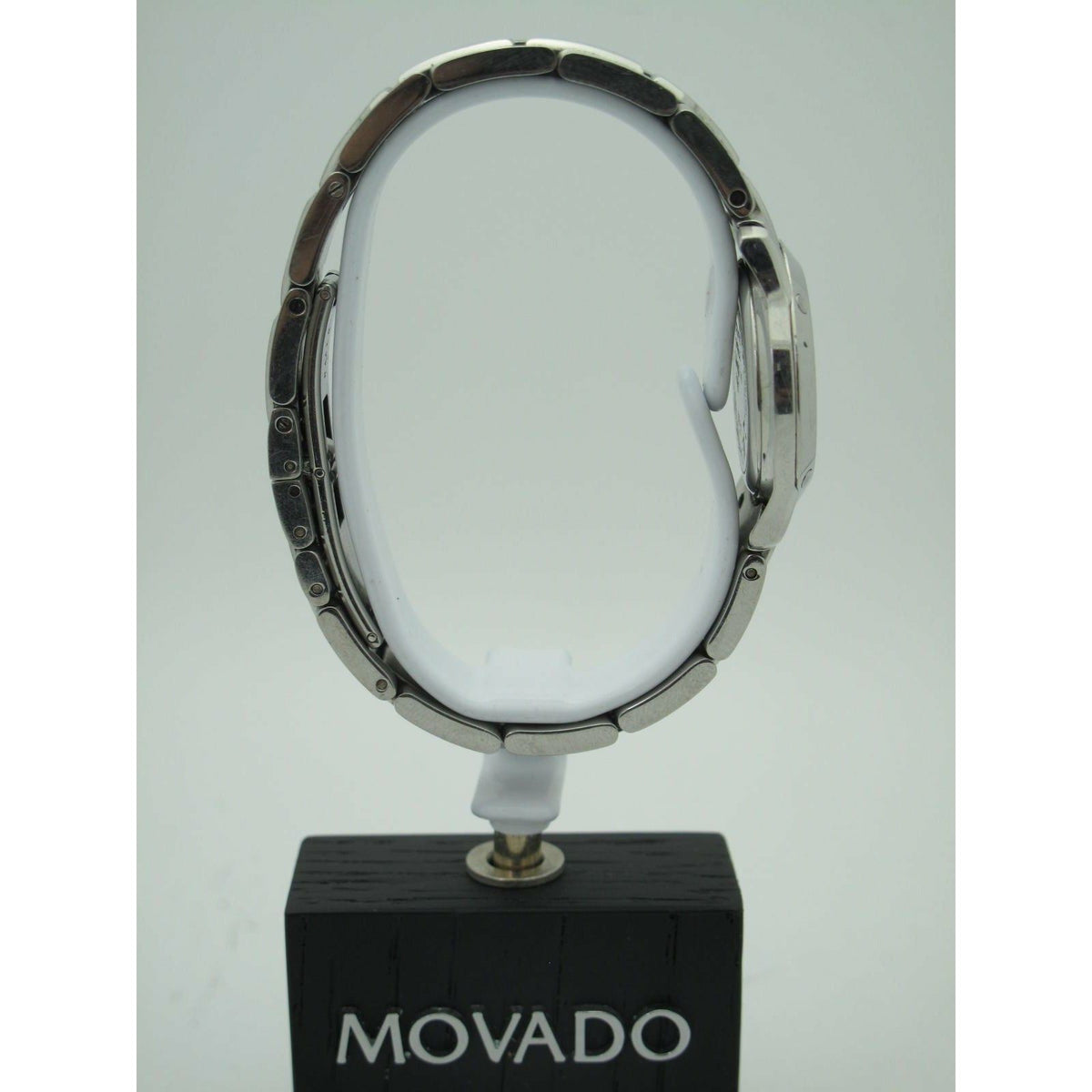 Movado Ladies Black Dial Stainless Steel Bracelet Watch 0604061