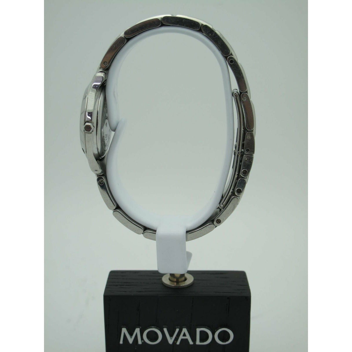 Movado Ladies Black Dial Stainless Steel Bracelet Watch 0604061
