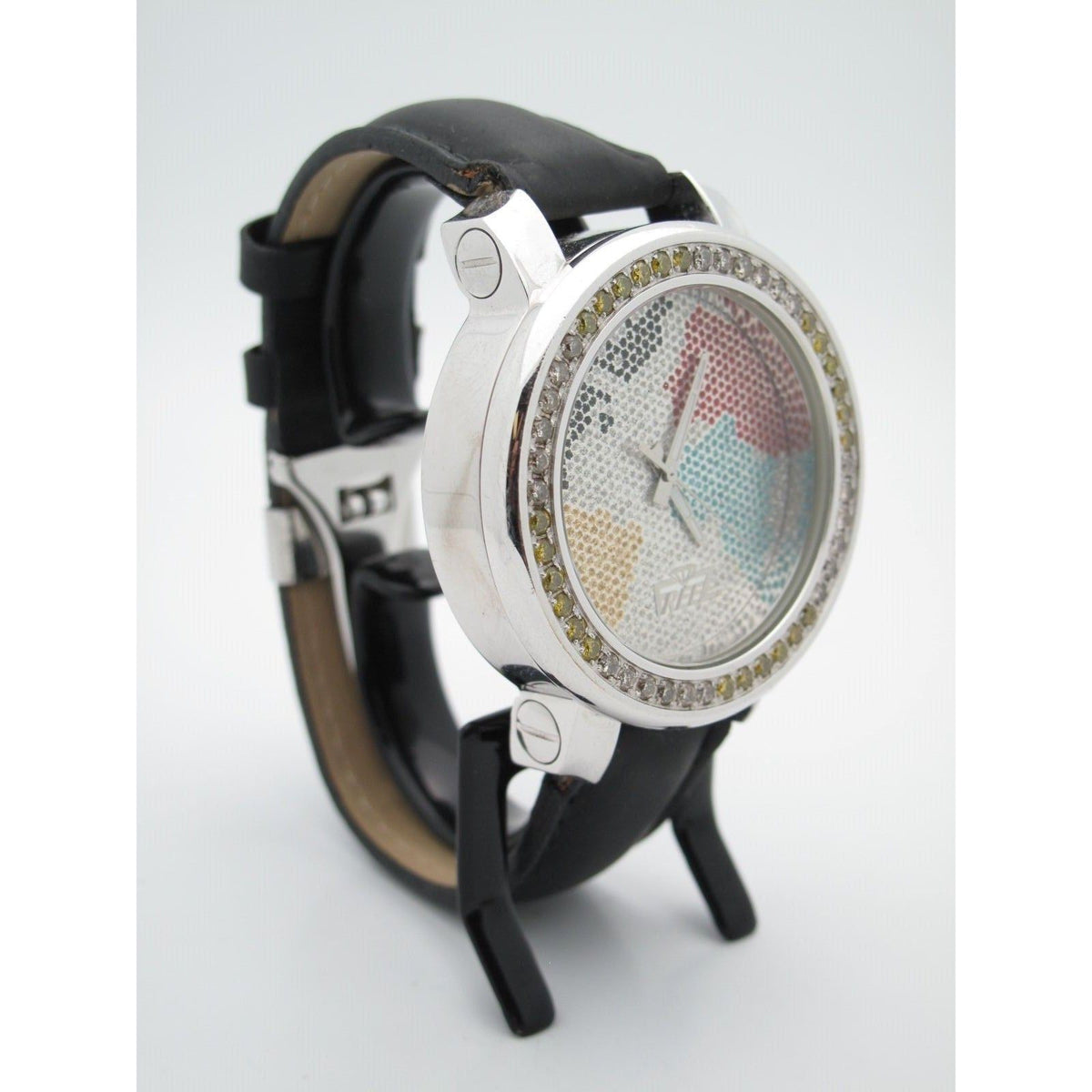 Freeze Men's Stainless Steel 1.50CT. Diamonds World Map Dial Watch FZ5466