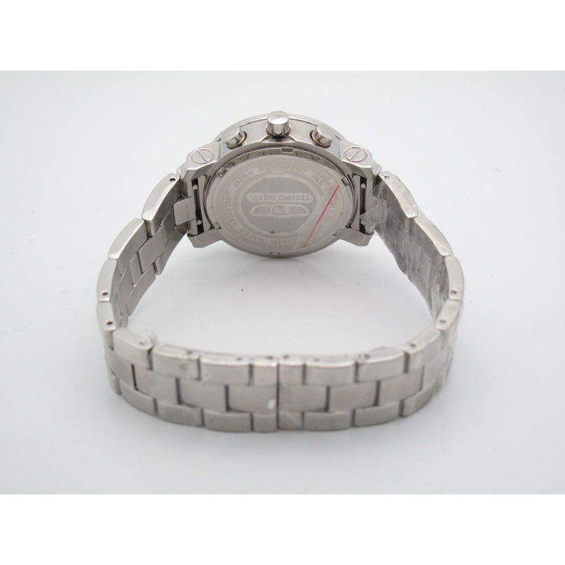 Techno Diezel Ladies Stainless Steel 0.06CT Diamonds Silver Chrono Dial Watch