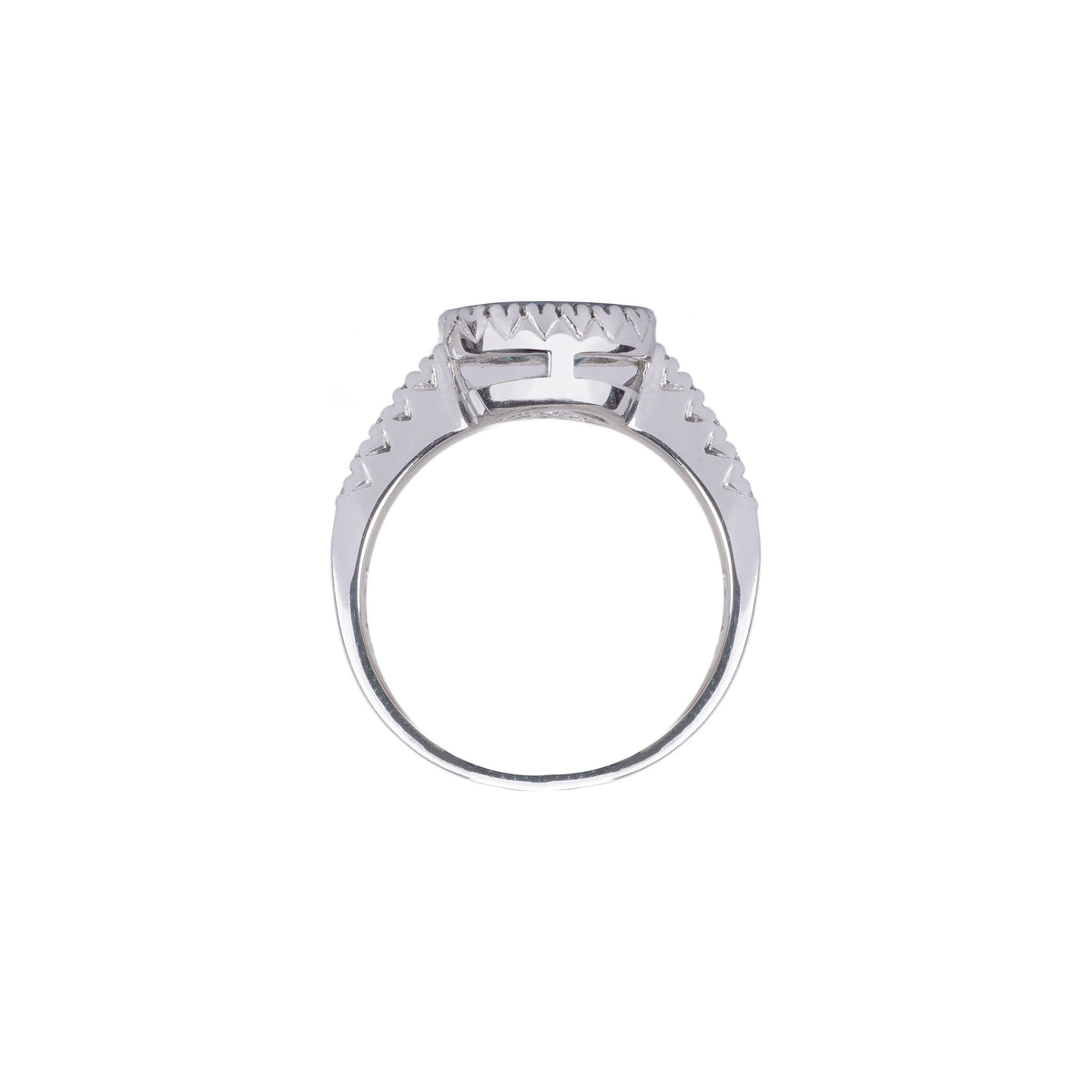 14k White Gold Ladies Oval Blue Topaz & Diamond Ring R0102EAN