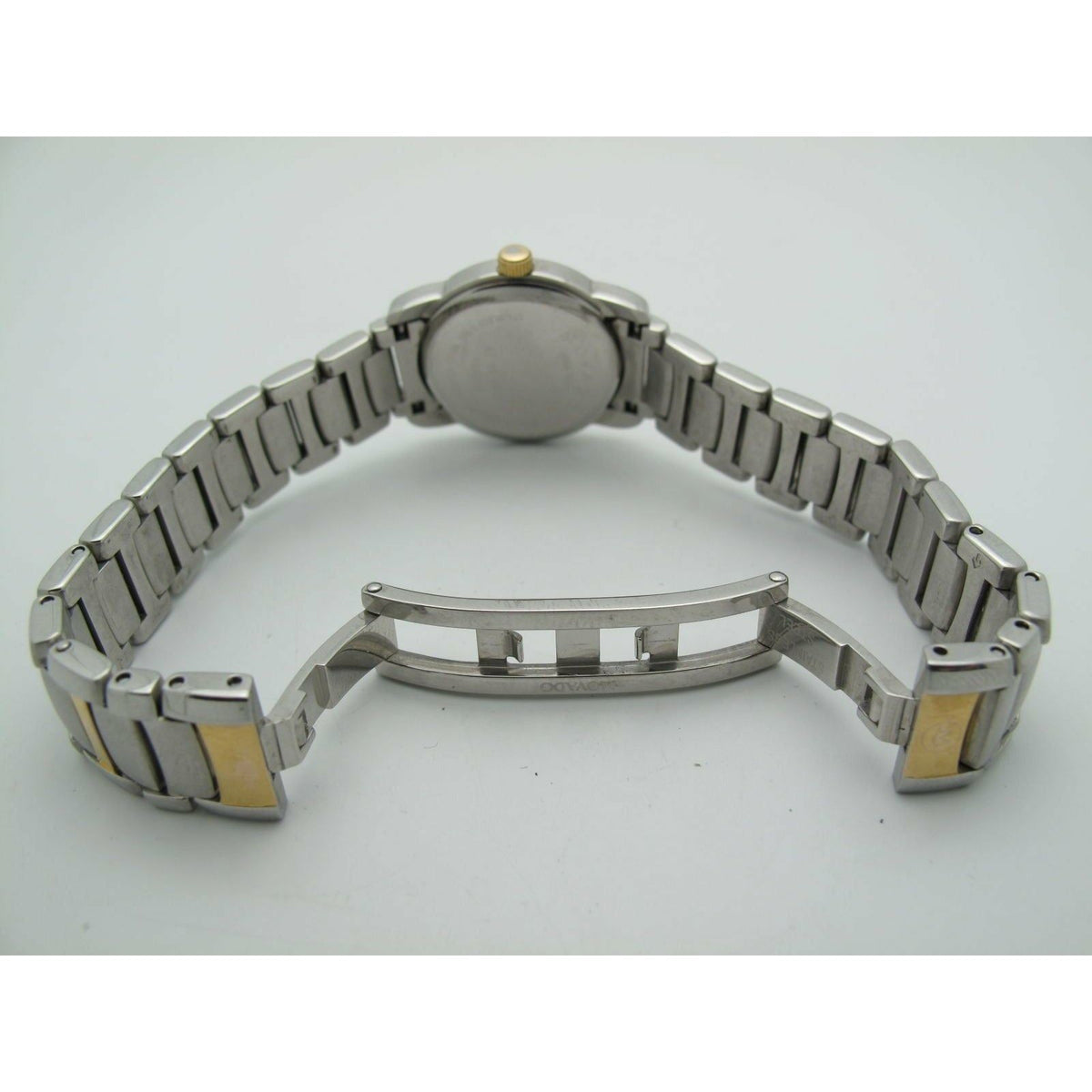 Movado Ladies Black Dial Diamond Bezel Stainless Steel Bracelet Watch 0605512